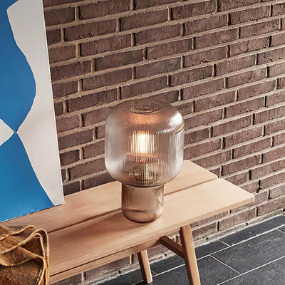 GlimmerOval – Stylish Glass and Metal Table Lamp