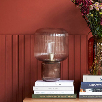 GlimmerOval – Stylish Glass and Metal Table Lamp