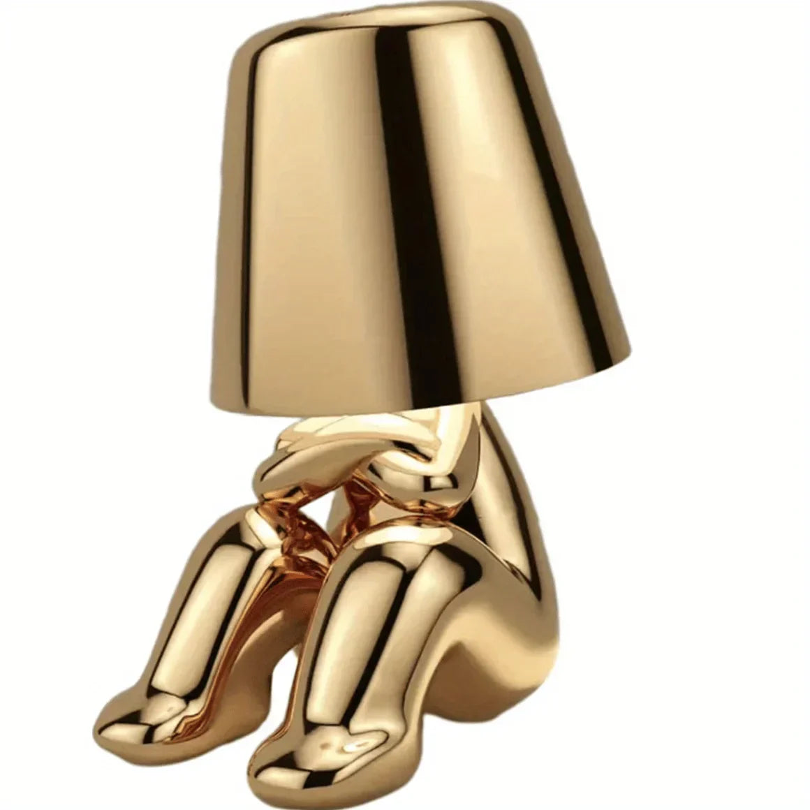 LuxeGlow - Golden Sculpted Table Lamp