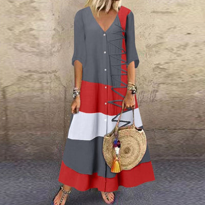 Elegant White Striped Summer Dress for Women - Stylish Wedding Guest Dresses
