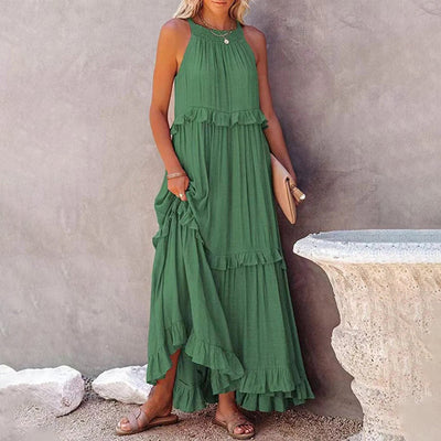 Elegant Layered Floral Maxi Dress for Women - Versatile Long Dress for All Occasions