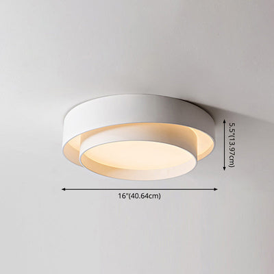 White Metal Circular Flush Mount Ceiling Lamp LED Nordic Style