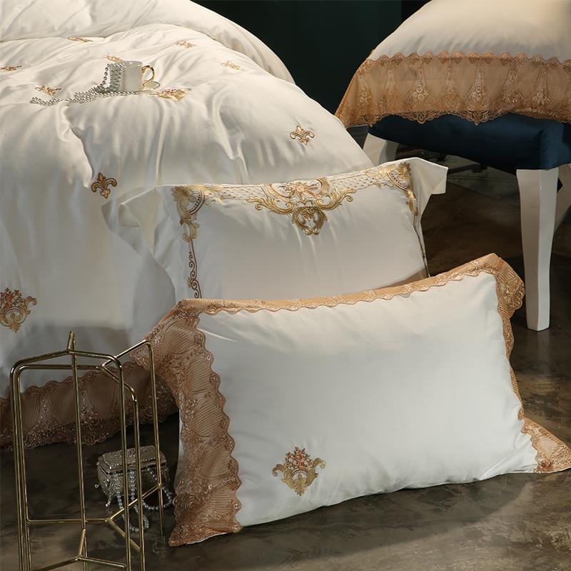 EtherealCotton – Elegant Egyptian Cotton Duvet Set with Toile Print