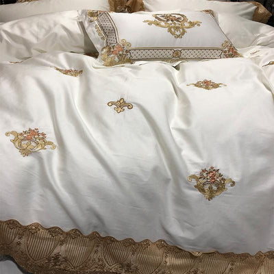 EtherealCotton – Elegant Egyptian Cotton Duvet Set with Toile Print