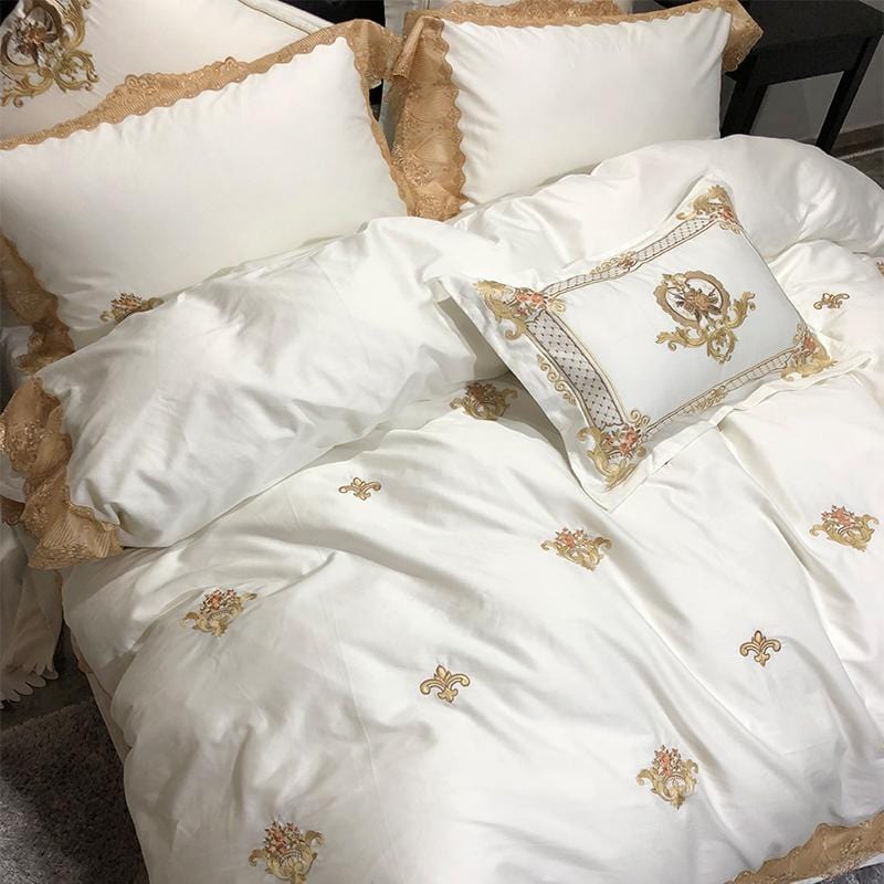EtherealCotton – Elegant Egyptian Cotton Duvet Set with Toile Print