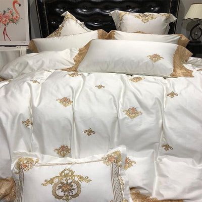 EtherealCotton – Elegant Egyptian Cotton Duvet Set with Toile Print