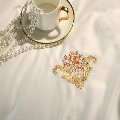 EtherealCotton – Elegant Egyptian Cotton Duvet Set with Toile Print