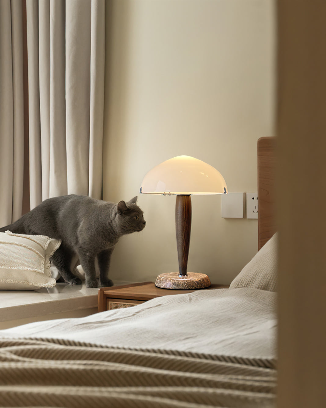 PureGlow – Marble Base Table Lamp with Glass Top