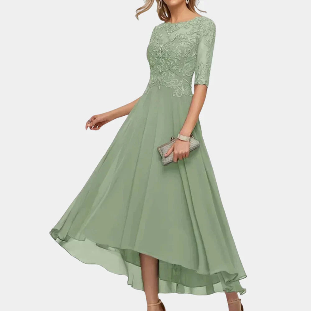Elegant Ankle-Length Chiffon Dress for Women - Formal A-Line Maxi Dress