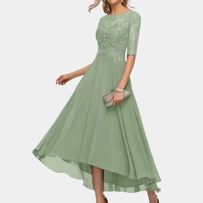 Elegant Ankle-Length Chiffon Dress for Women - Formal A-Line Maxi Dress