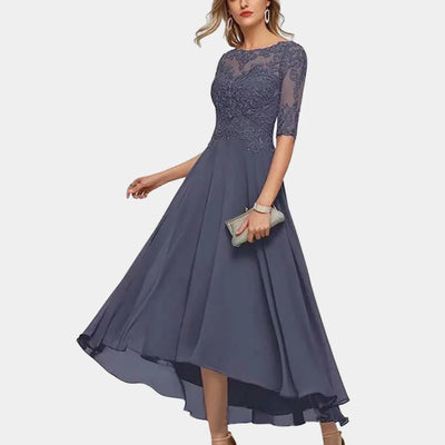 Elegant Ankle-Length Chiffon Dress for Women - Formal A-Line Maxi Dress