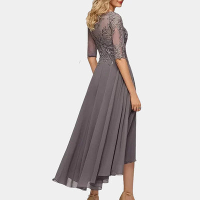 Elegant Ankle-Length Chiffon Dress for Women - Formal A-Line Maxi Dress