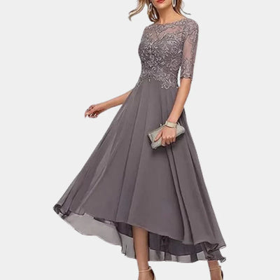 Elegant Ankle-Length Chiffon Dress for Women - Formal A-Line Maxi Dress
