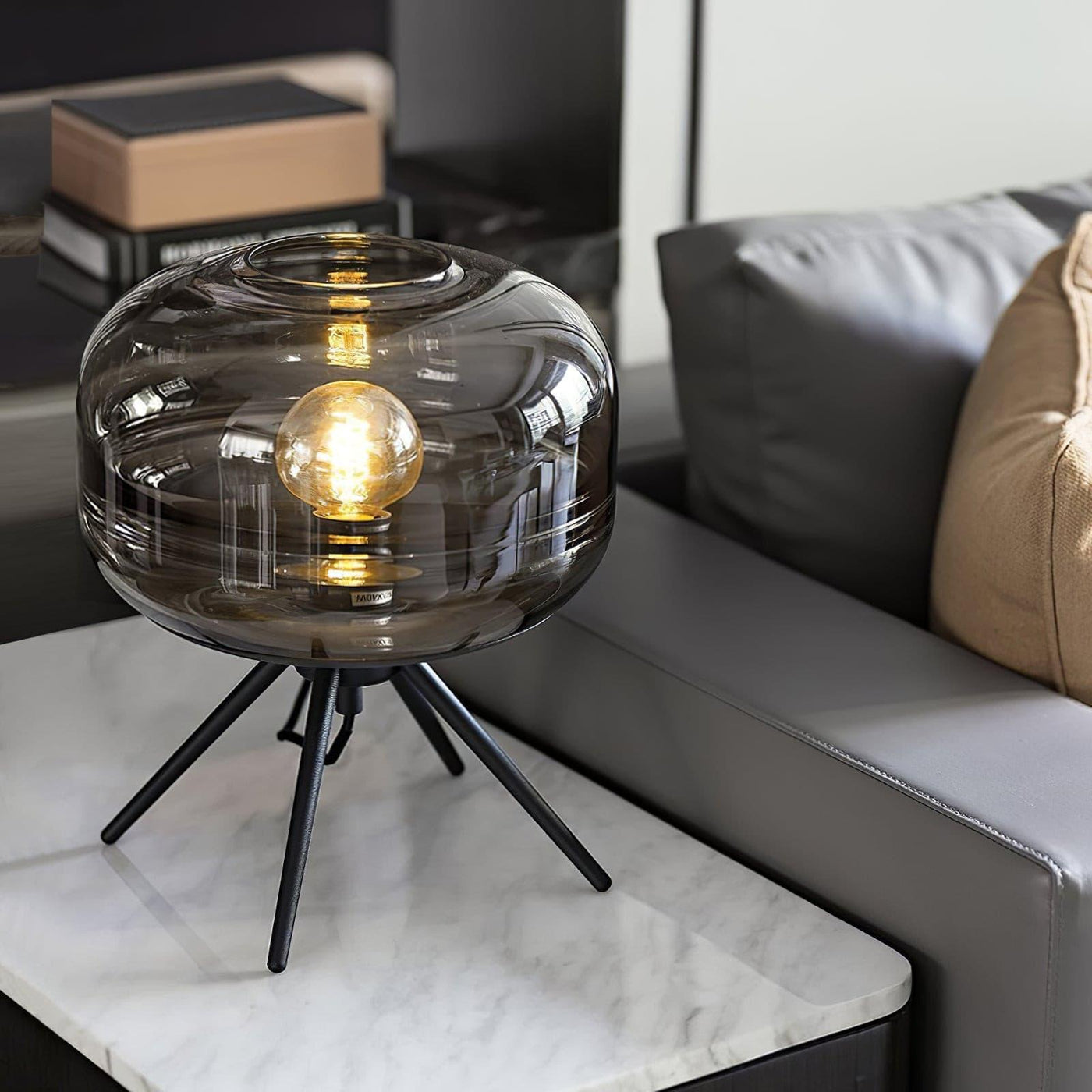 GlowJar - LED Table Lamp with Glass Housing and Warm Glow