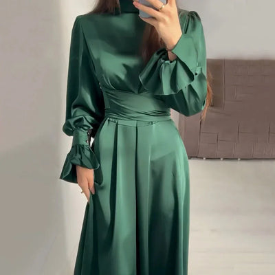 Lightweight Long Sleeve Maxi Dress for Women, Elegant Style