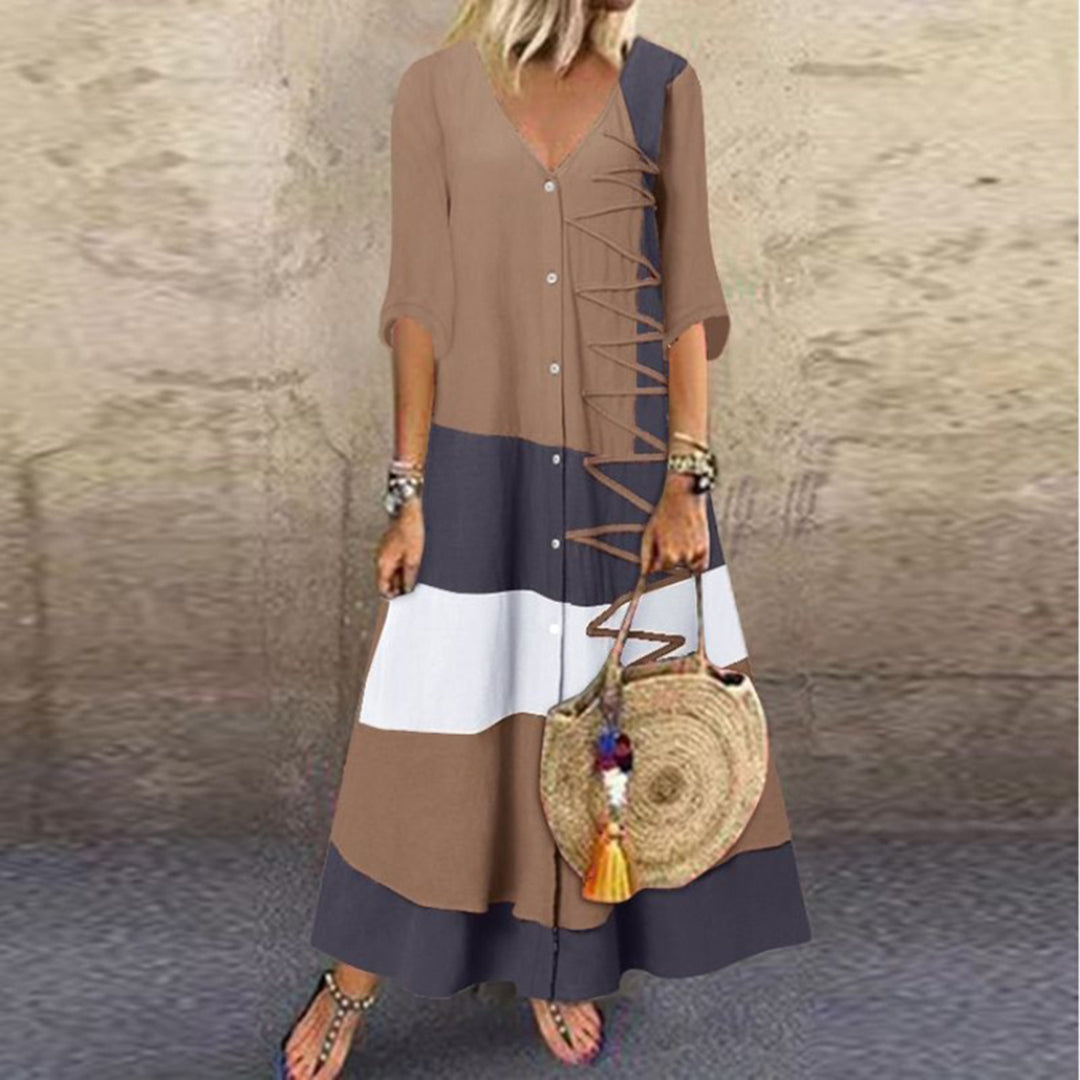 Elegant White Striped Summer Dress for Women - Stylish Wedding Guest Dresses