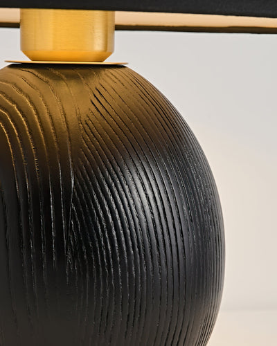 RusticShine - Stijlvolle Tafel Lamp in Walnoot en Zwart Hout