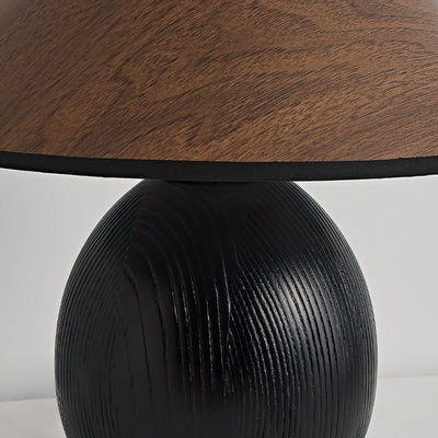 RusticShine - Stijlvolle Tafel Lamp in Walnoot en Zwart Hout