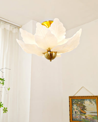 FoliageGlow - Ceiling Lamp with Glass Leaf Design and Gentle Lighting