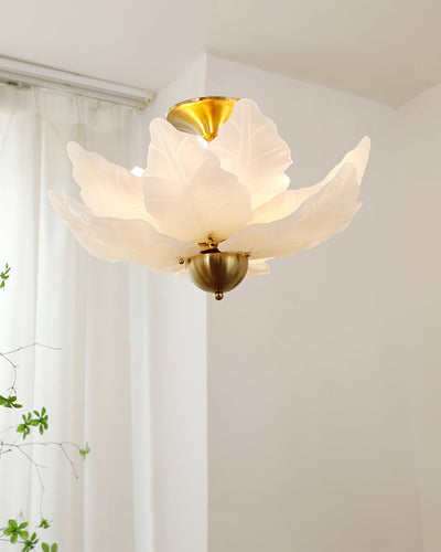 FoliageGlow - Ceiling Lamp with Glass Leaf Design and Gentle Lighting
