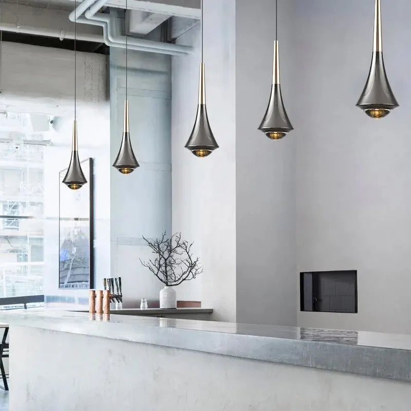 LuxeAura - Refined Silver Hanging Lamp