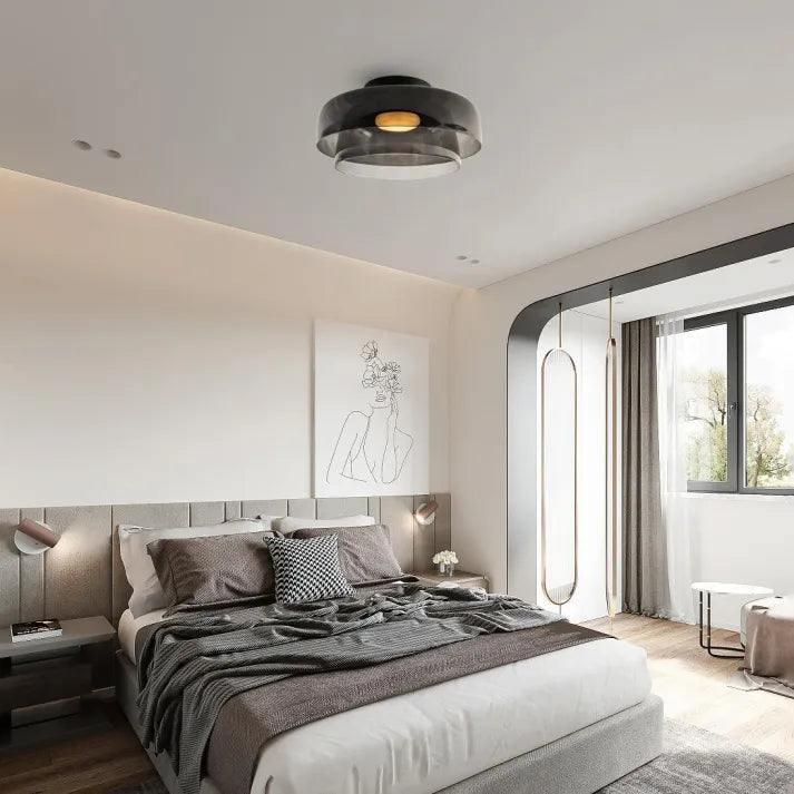 LuxeGleam - Classic Glass Ceiling Lamp