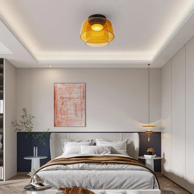 LuxeGleam - Classic Glass Ceiling Lamp