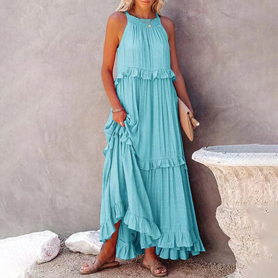 Elegant Layered Floral Maxi Dress for Women - Versatile Long Dress for All Occasions