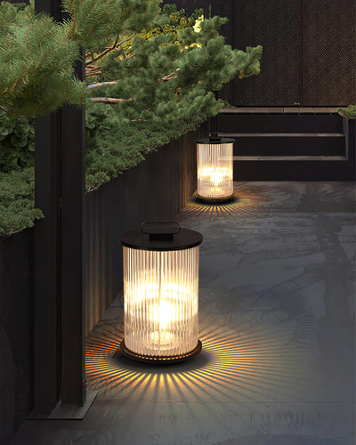 GlowSphere – Elegant Glass and Stainless Steel Garden Lamp