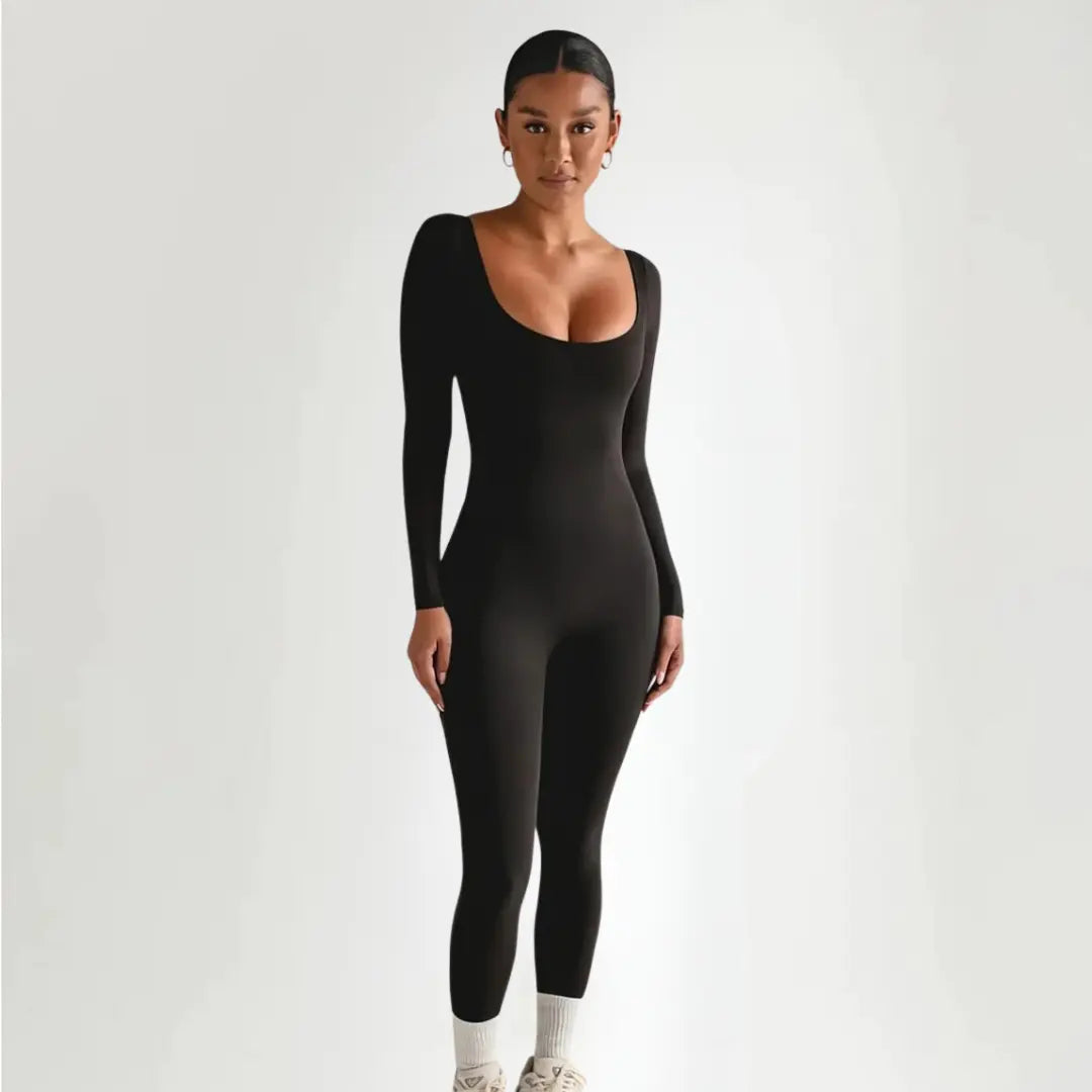 Long Sleeve Seamless Bodystocking for Elegant Comfort and Versatile Style