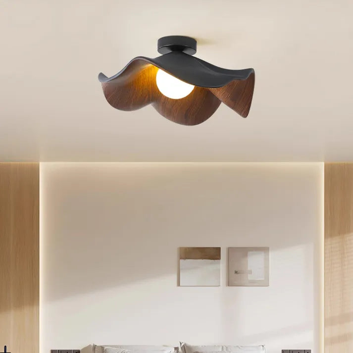 NordicPetal – Wooden Lotus Ceiling Fixture