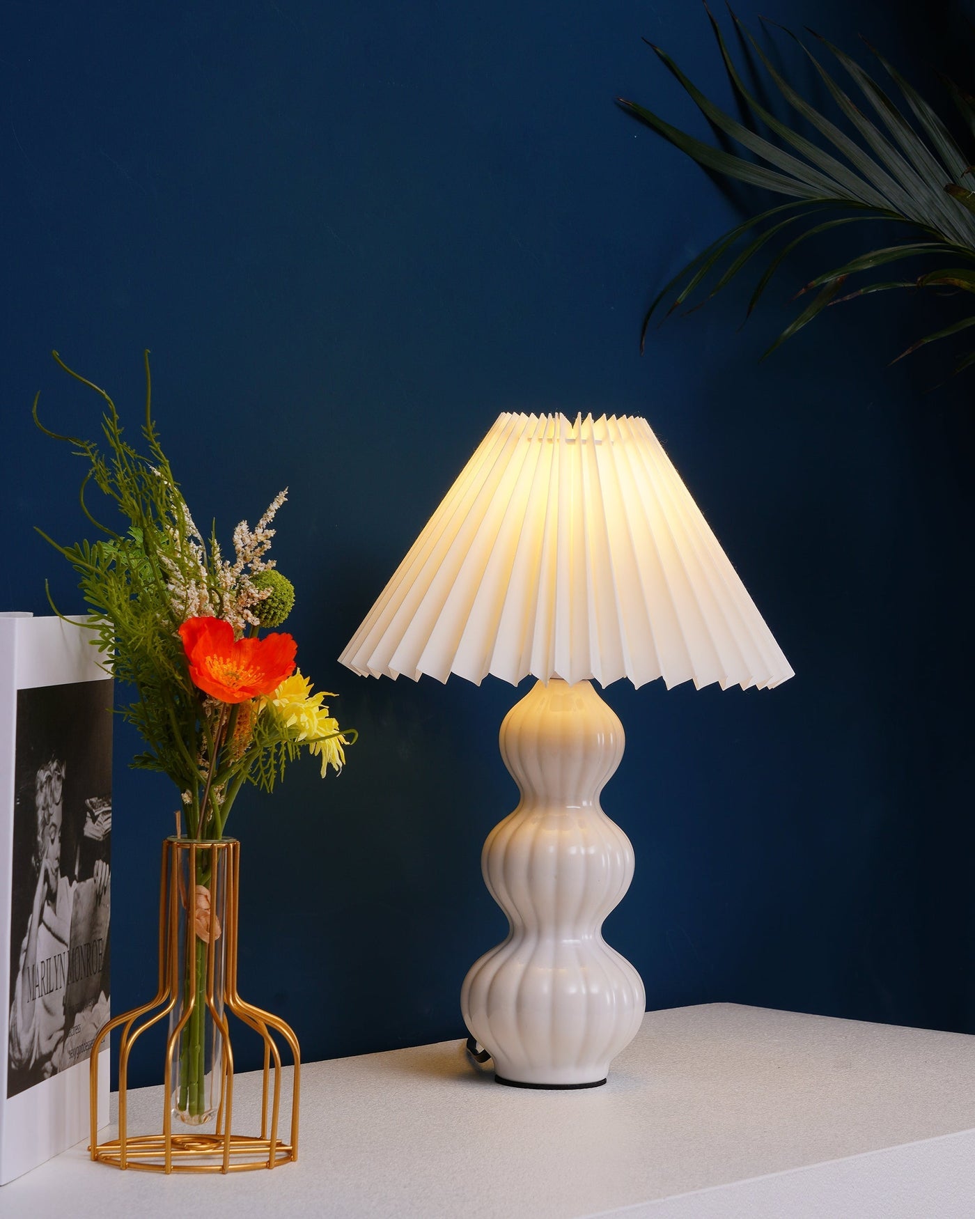 LunaRadiance - Table Lamp with Pleated Aesthetic and Cozy Glow