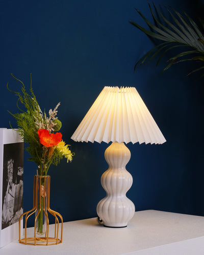 LunaRadiance - Table Lamp with Pleated Aesthetic and Cozy Glow