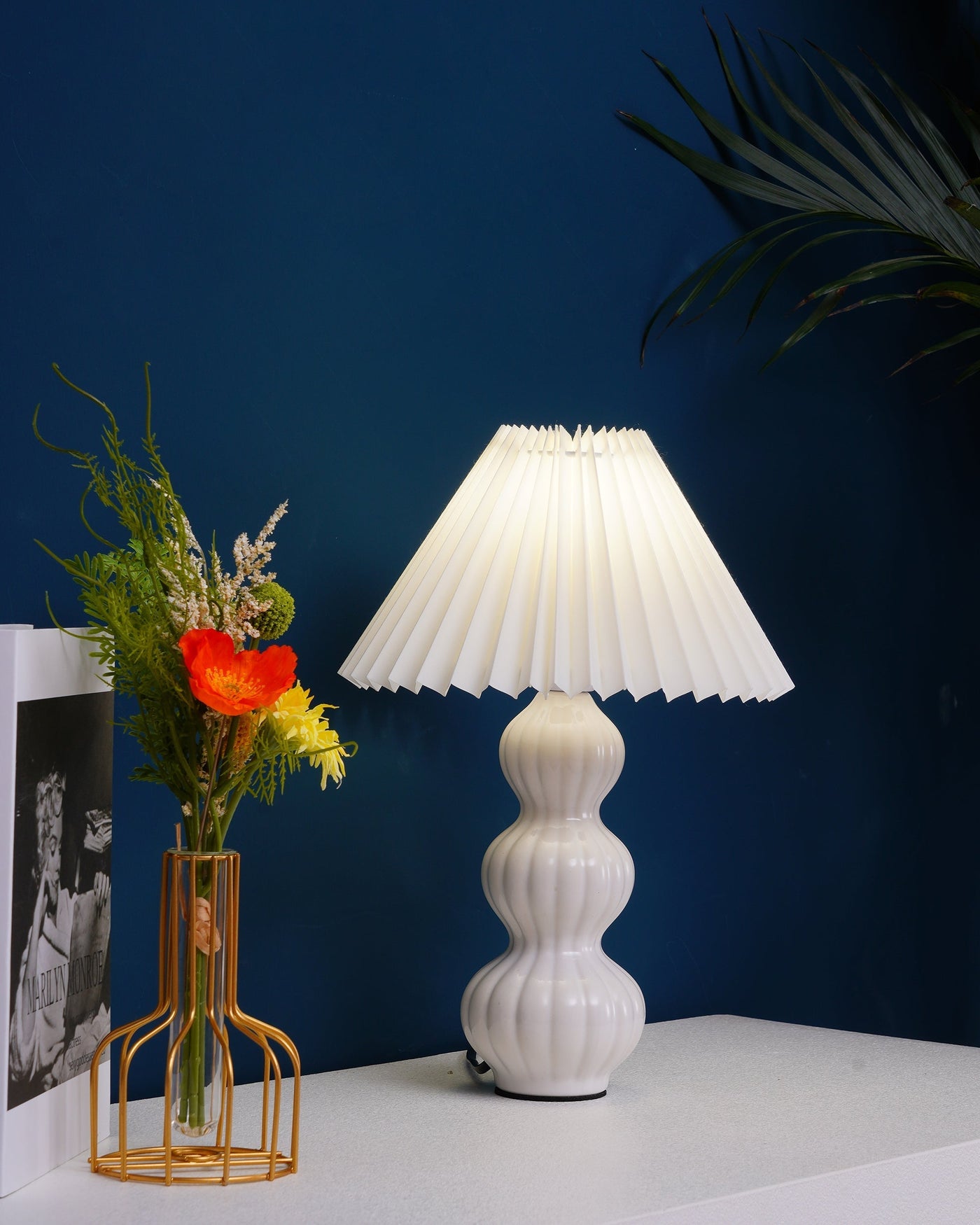 LunaRadiance - Table Lamp with Pleated Aesthetic and Cozy Glow