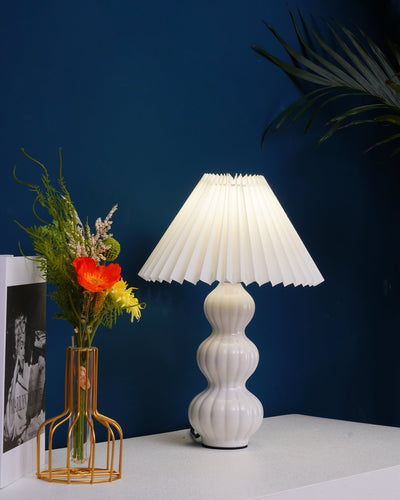 LunaRadiance - Table Lamp with Pleated Aesthetic and Cozy Glow