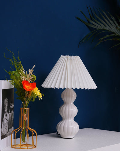 LunaRadiance - Table Lamp with Pleated Aesthetic and Cozy Glow