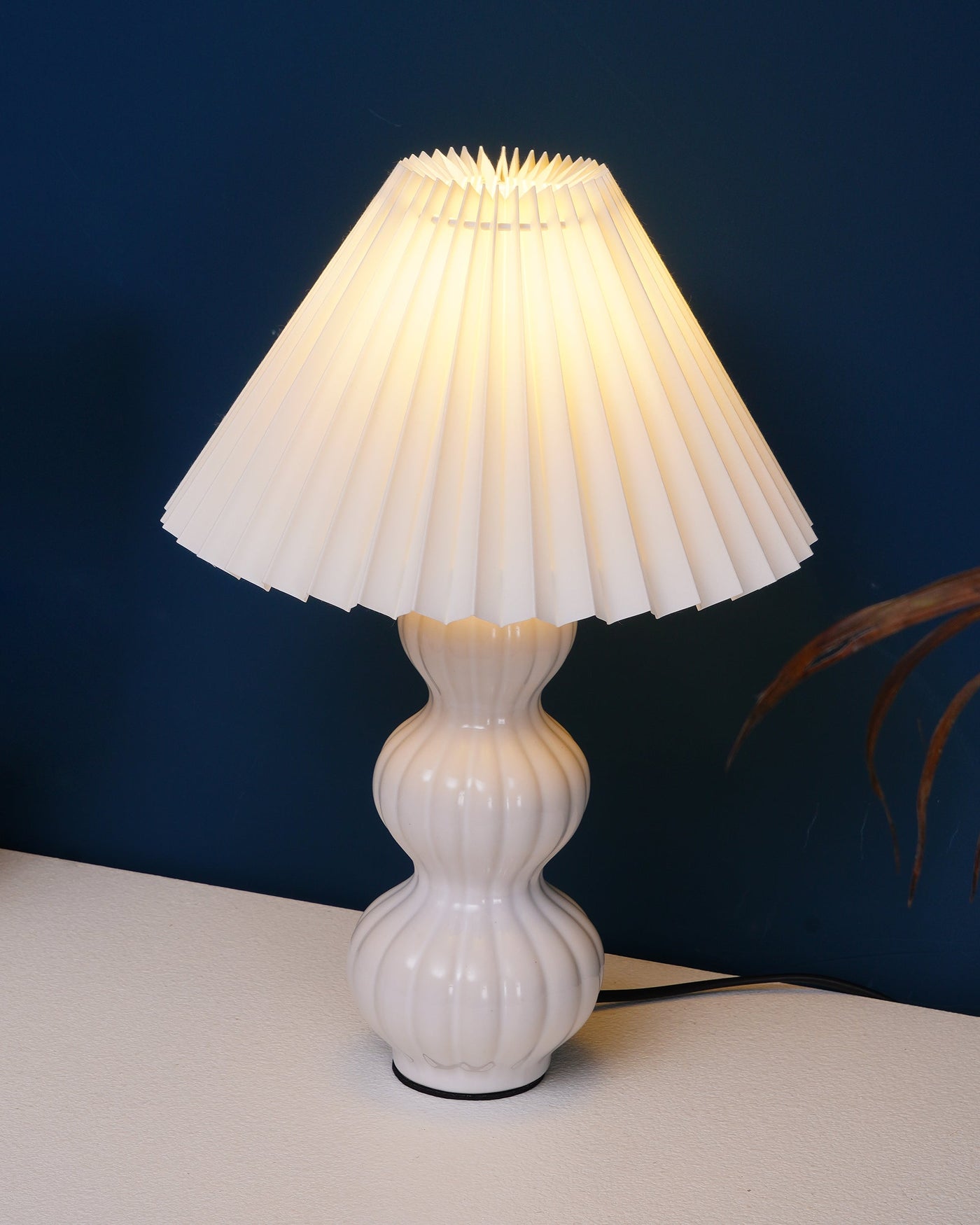 LunaRadiance - Table Lamp with Pleated Aesthetic and Cozy Glow