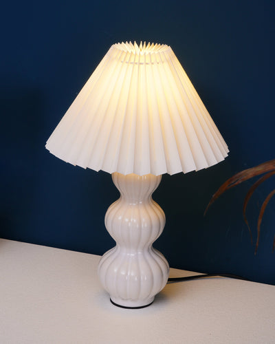 LunaRadiance - Table Lamp with Pleated Aesthetic and Cozy Glow