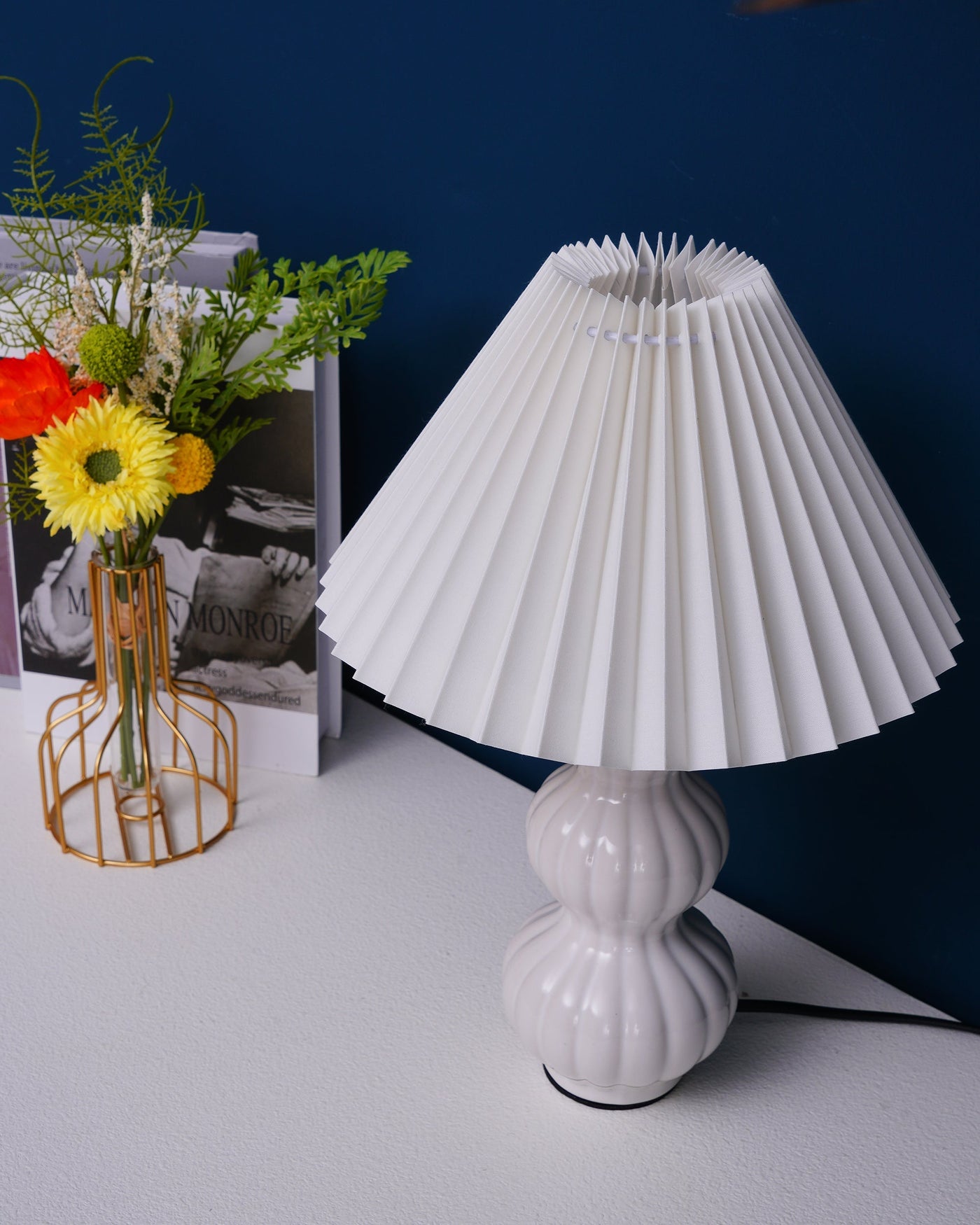 LunaRadiance - Table Lamp with Pleated Aesthetic and Cozy Glow