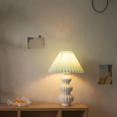 LunaRadiance - Table Lamp with Pleated Aesthetic and Cozy Glow