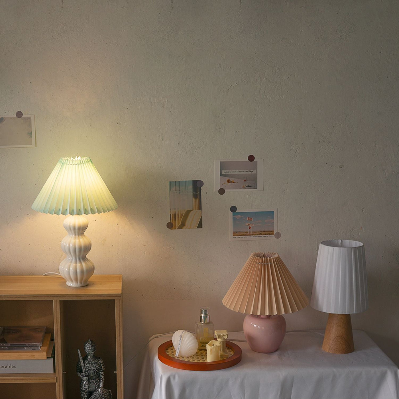 LunaRadiance - Table Lamp with Pleated Aesthetic and Cozy Glow