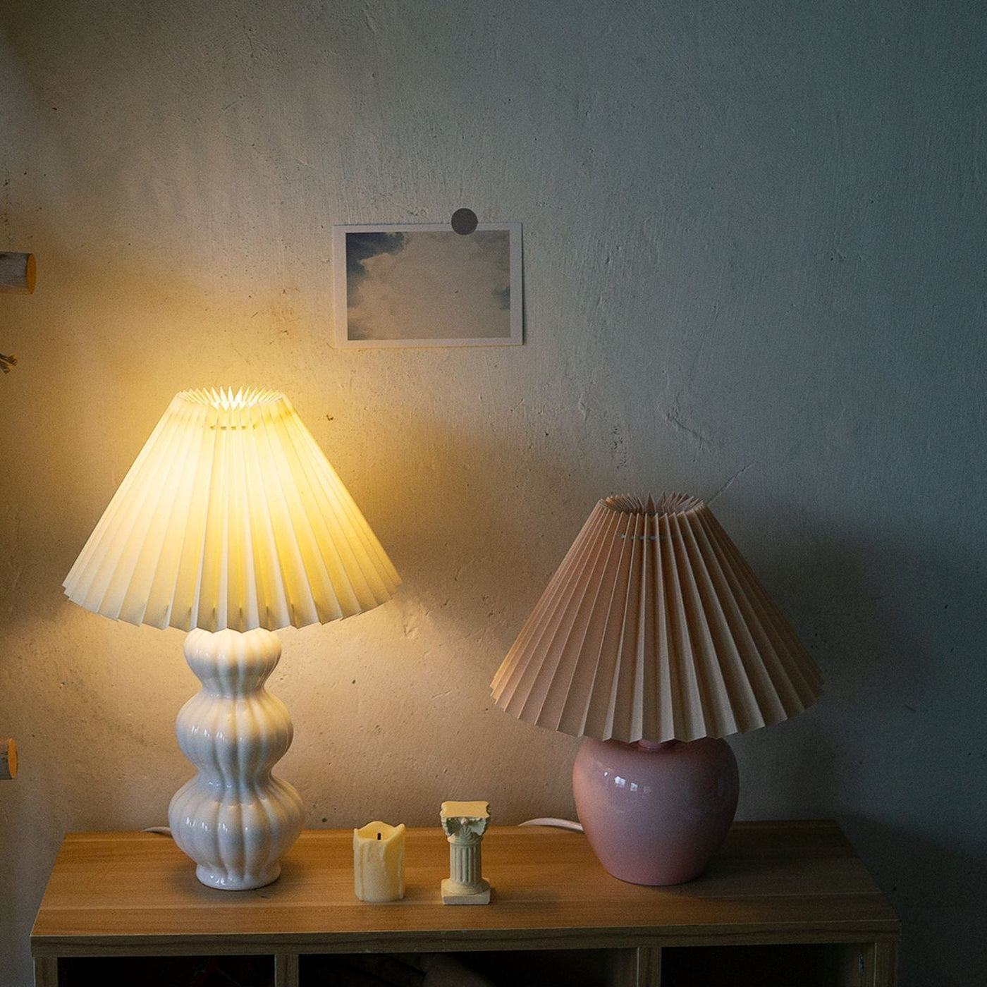 LunaRadiance - Table Lamp with Pleated Aesthetic and Cozy Glow