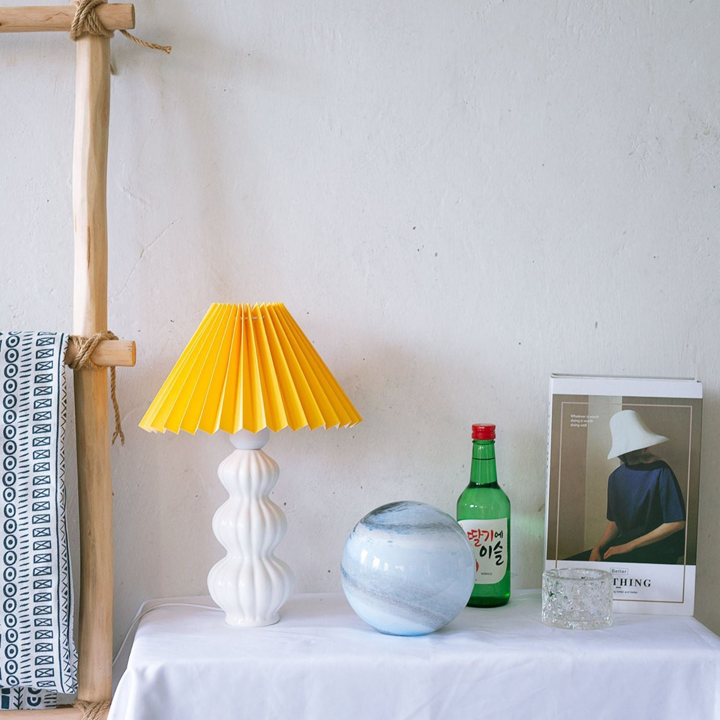 LunaRadiance - Table Lamp with Pleated Aesthetic and Cozy Glow