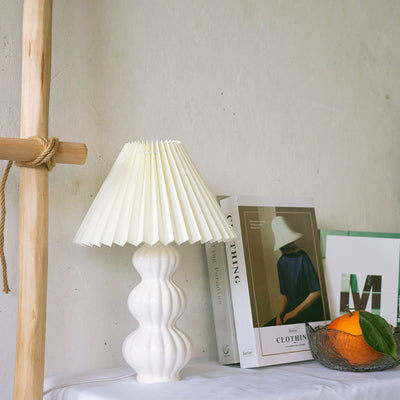 LunaRadiance - Table Lamp with Pleated Aesthetic and Cozy Glow