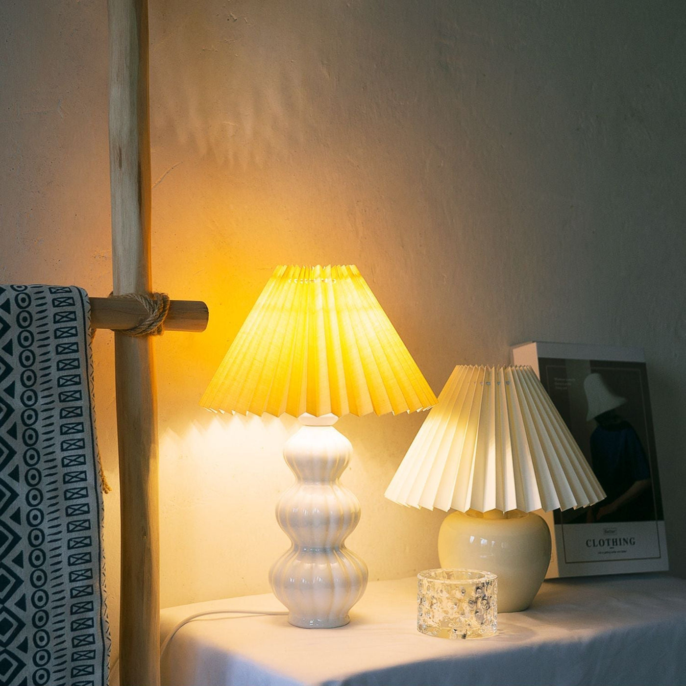 LunaRadiance - Table Lamp with Pleated Aesthetic and Cozy Glow