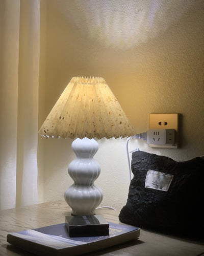 LunaRadiance - Table Lamp with Pleated Aesthetic and Cozy Glow
