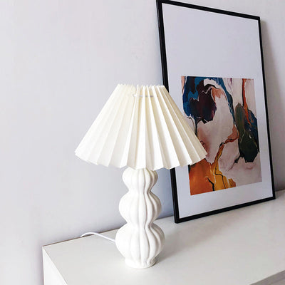 LunaRadiance - Table Lamp with Pleated Aesthetic and Cozy Glow