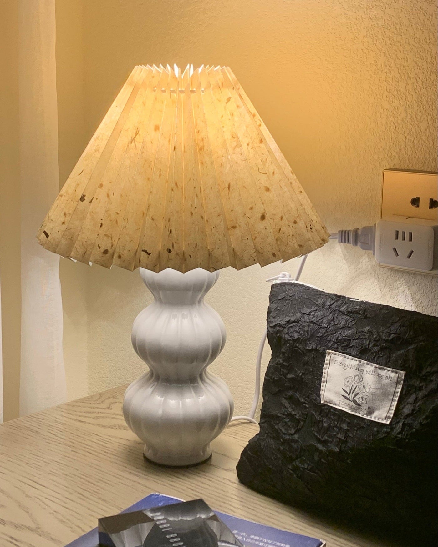 LunaRadiance - Table Lamp with Pleated Aesthetic and Cozy Glow