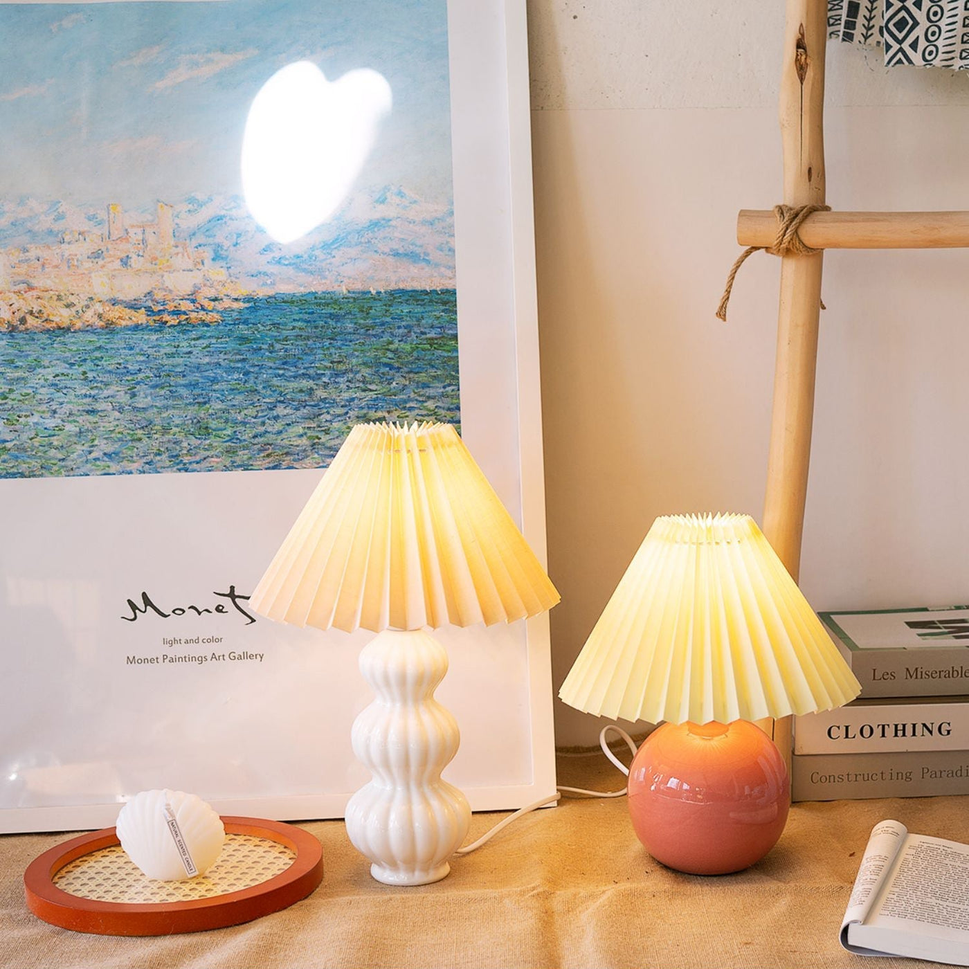 LunaRadiance - Table Lamp with Pleated Aesthetic and Cozy Glow