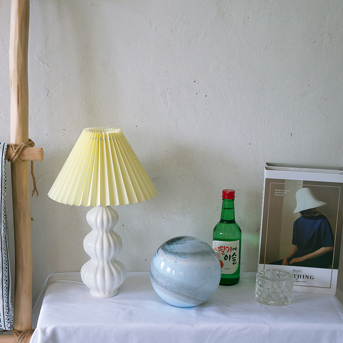 LunaRadiance - Table Lamp with Pleated Aesthetic and Cozy Glow